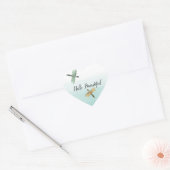 Mint gouden libellen Ombre Waterverf Hart Sticker (Envelop)