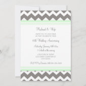 Mint Gray Chevron 10e Jubileum Uitnodiging (Achterkant)