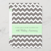 Mint Gray Chevron 10e Jubileum Uitnodiging (Voorkant / Achterkant)