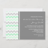Mint Gray Chevron Bridal Lunch Uitnodiging (Achterkant)