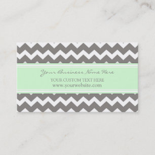 Mint Gray Chevron Retro Visitekaartjes