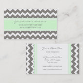 Mint Gray Chevron Retro Visitekaartjes (Voorkant / Achterkant)
