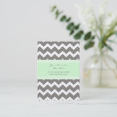Mint Gray Chevron Retro Visitekaartjes (Staand voorkant)
