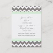 Mint Gray Chevron Retro Visitekaartjes (Achterkant)