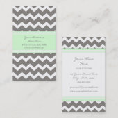 Mint Gray Chevron Retro Visitekaartjes (Voorkant / Achterkant)