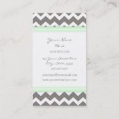 Mint Gray Chevron Retro Visitekaartjes (Achterkant)