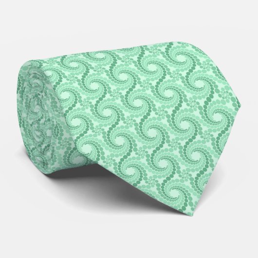Mint Green Abstract Ocean Waves Groovy Pattern Stropdas (Opgerold)