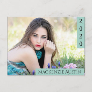 Mint Green Afstuderen Foto van Trendy Modern Afs Uitnodiging Briefkaart