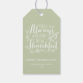 Mint Green altijd dankbaar citaat Thanksgiving Cadeaulabel (Achterkant)
