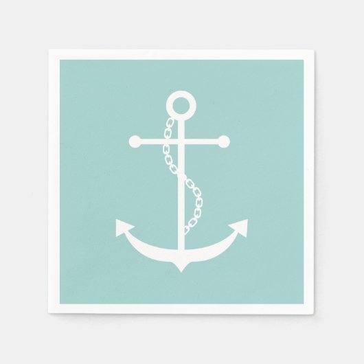 Mint Green Anchor Servet (Voorkant)