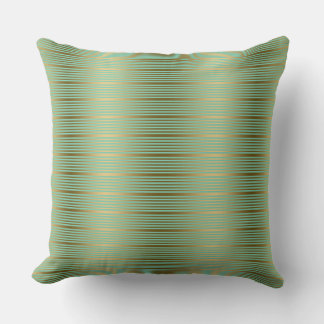 Mint Green and Gold Stripes Pattern Kussen
