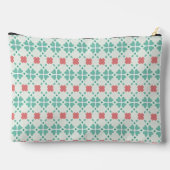 Mint green and pink floral clover tile pattern etui (Achterkant)