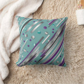 Mint green and Purple polka dot stripe  Kussen (Deken)