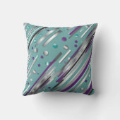 Mint green and Purple polka dot stripe  Kussen (Achterkant)