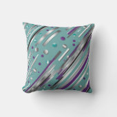 Mint green and Purple polka dot stripe  Kussen (Voorkant)