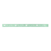 Mint Green and White Heart Mr. & Mrs Wedding Lint (Voorkant)