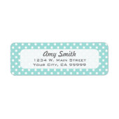 Mint Green and White Polka Dots Pattern Etiket (Voorkant)
