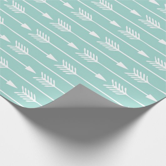 Mint Green Arrows Pattern Cadeaupapier (Hoek)