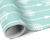 Mint Green Arrows Pattern Cadeaupapier (Rol Hoek)