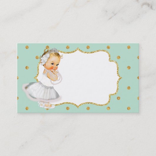 Mint Green Baby Princess Visitekaartje (Voorkant)