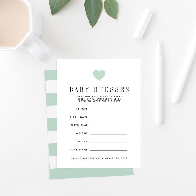 Mint Green Baby shower Guining Game (Creator heeft geüpload)