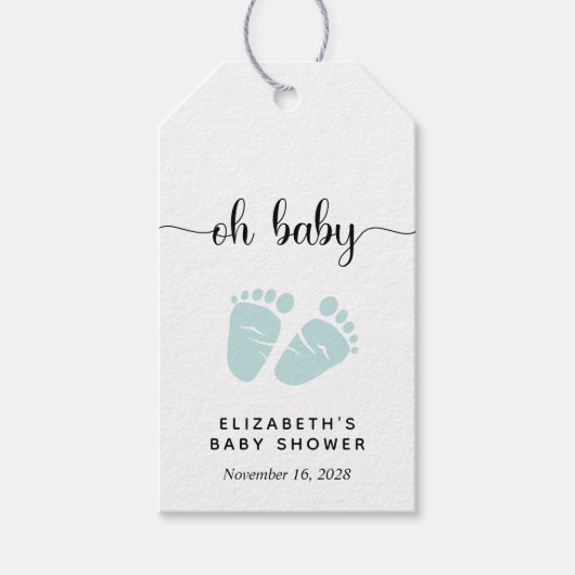 Mint Green Baby shower Party Favor Cadeaulabel (Voorkant)