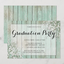 MINT GREEN BABY'S BREATH GRADUATION ARTITY KAART