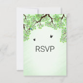 Mint Green Bicycle Theme Wedding RSVP Kaartje (Achterkant)