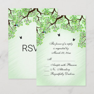 Mint Green Bicycle Theme Wedding RSVP Kaartje