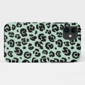 Mint Green Black Leopard Print Case-Mate iPhone Case (Achterkant (horizontaal))