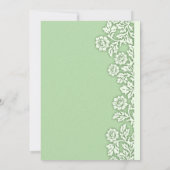 Mint Green bloeit huwelijksuitnodigingen Kaart (Achterkant)