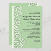 Mint Green bloeit  huwelijksuitnodigingen Kaart (Voorkant / Achterkant)