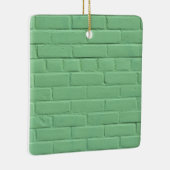 Mint Green Brick Wall Keramisch Ornament (Rechts)