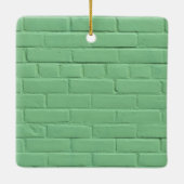 Mint Green Brick Wall Keramisch Ornament (Achterkant)