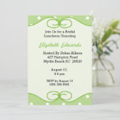 Mint Green Bridal Luncheon Invitation Kaart (Staand voorkant)