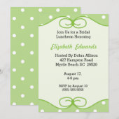 Mint Green Bridal Luncheon Invitation Kaart (Voorkant / Achterkant)