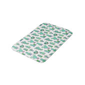 Mint Green Cactus & Succulent Plant Pattern Badmat (Gekanteld)