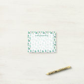 Mint Green Cactus & Succulent Plant Pattern Post-it® Notes (Op bureau)