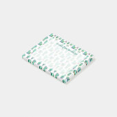Mint Green Cactus & Succulent Plant Pattern Post-it® Notes (Schuin)