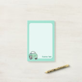 Mint Green Cartoon Car Post-it® Notes (Op bureau)