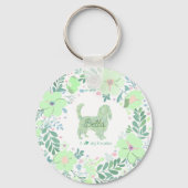 Mint Green Cavalier King Charles Spaniel Custom Sleutelhanger (Voorkant)