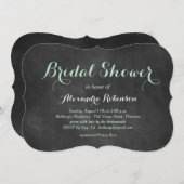 Mint Green Chalk Bridal Shower Invitation Kaart (Voorkant / Achterkant)