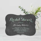 Mint Green Chalk Bridal Shower Invitation Kaart (Staand voorkant)