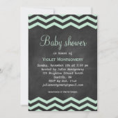 Mint Green Chalkboard Baby shower nodigt uit Kaart (Voorkant)