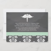 Mint Green Chalkboard Nursing School Afstuderen Kaart (Achterkant)