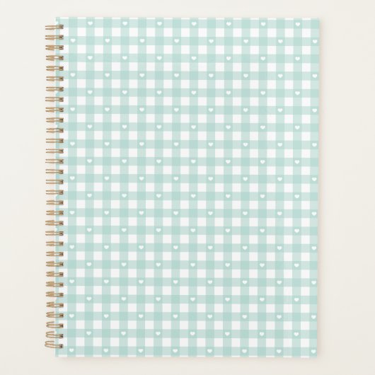 Mint Green Checks Planner (Voorkant)