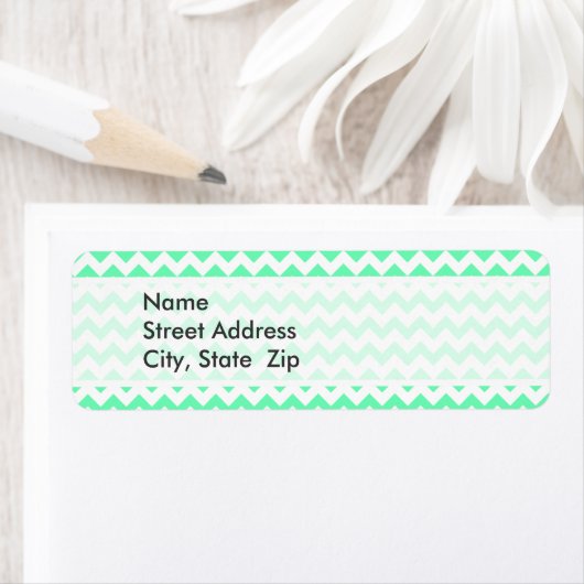 Mint Green Chevron Etiket (Insitu)