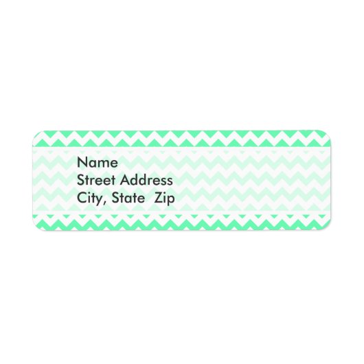 Mint Green Chevron Etiket (Voorkant)