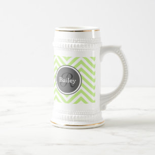 Mint Green Chevron Monogram Bierpul