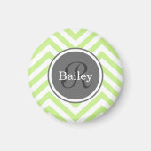 Mint Green Chevron Monogram Magneet (Voorkant)